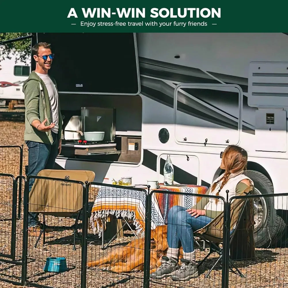 Rollick Dog Playpen for Yard, RV Camping, 45 inch 16 Panels for Large Dogs│Patented