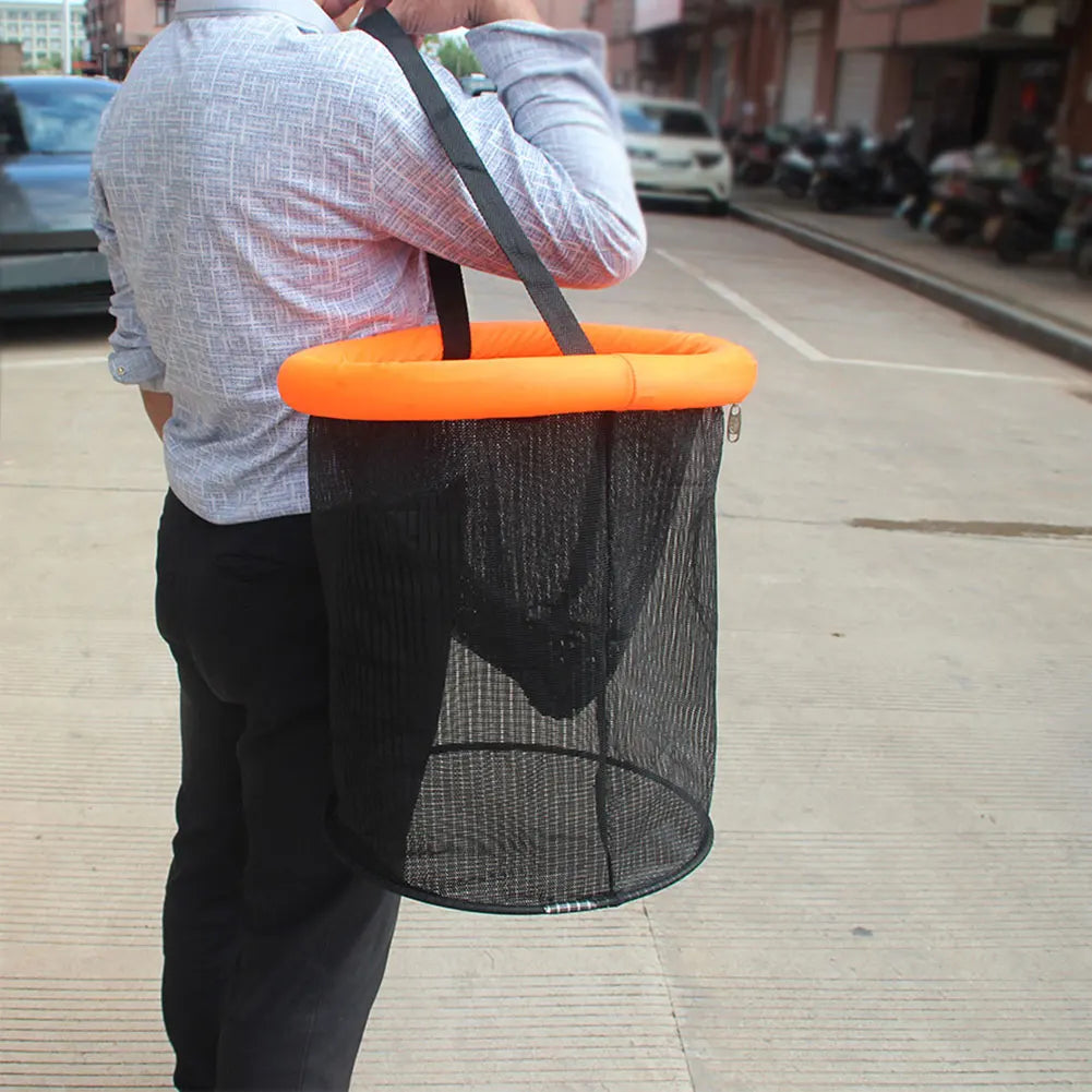 Floating Fishing Bait Basket Foldable Fishing Holder Bucket Fishing Bucket Storage Bag for Caught Fish