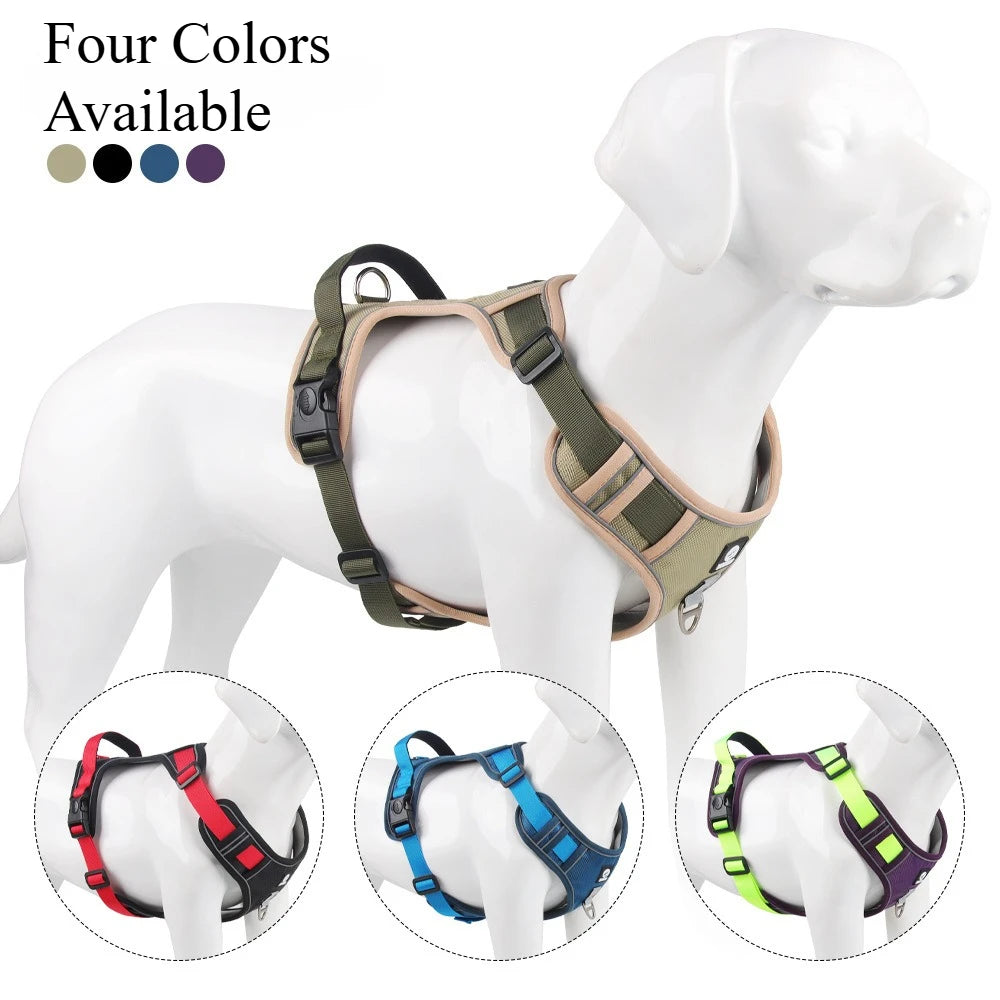 Large Dog Harness Collars Anti-Pull Harness Dog Walking Leash Pet Leash Anti-Escape Durable Material Easy To Put on Take Off