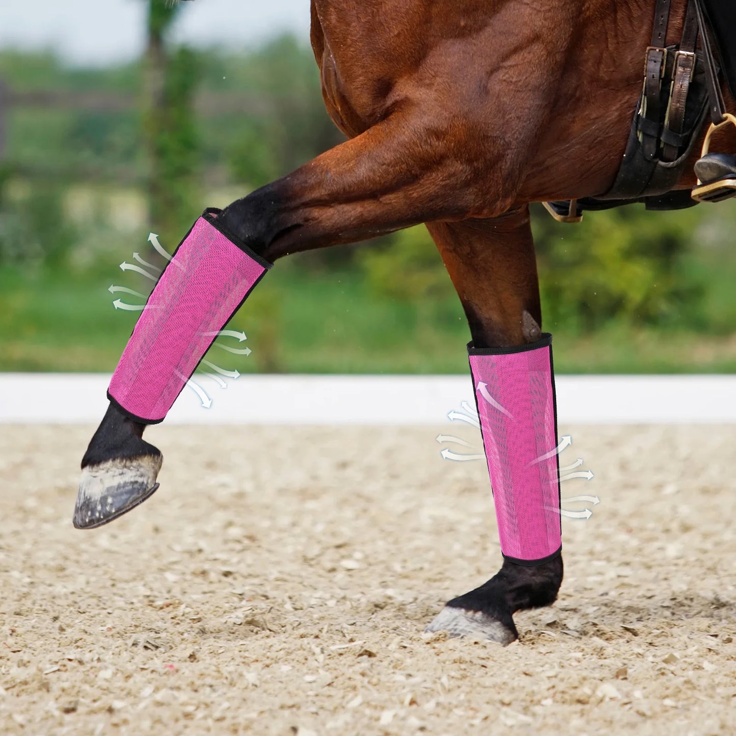 4 Sets Horse Foot Protective Cover Protective Horse Leg Wraps Breathable Mesh Horse Boots for Preventing Flies Mosquitoes Bite
