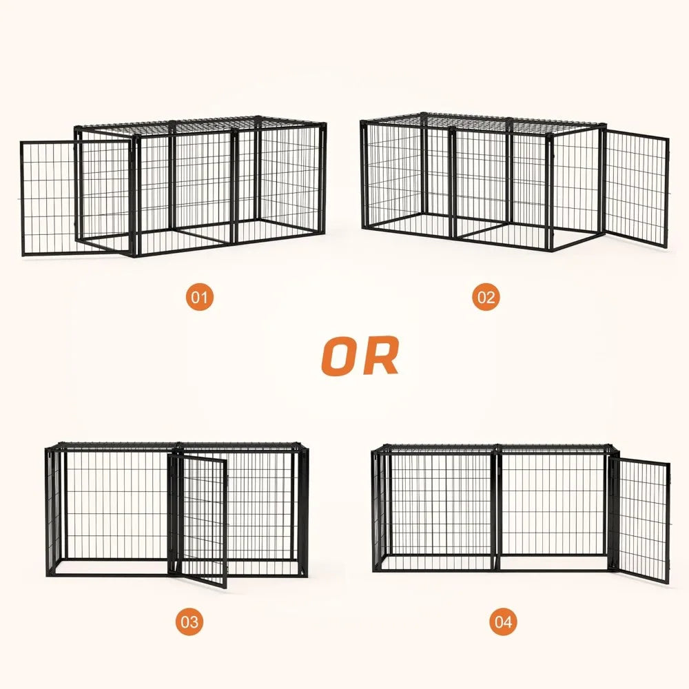 63" Heavy Duty Dog Crate Large Dog cage Strong Metal Dog Kennels and Crates for Large Dogs Black.63 L x 29.9" W x 31.9" H.