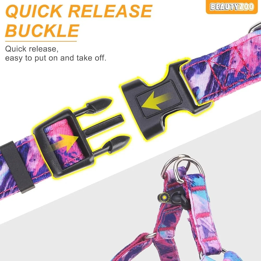 Adjustable No Pull Dog Harness Collar Leash Set Step In Reflective Lightweight Soft Vest Medium Dogs