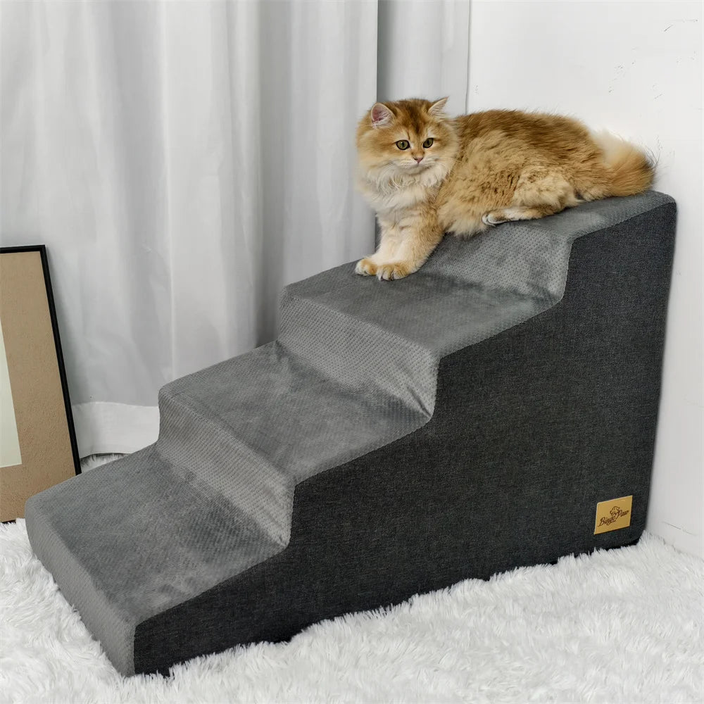 Pet 3/4 Step Stair Dog Cat Ramp Ladder High-Density Foam Sponge Dogs Sofa Removable and Washable Training Pet Ramp Stairs