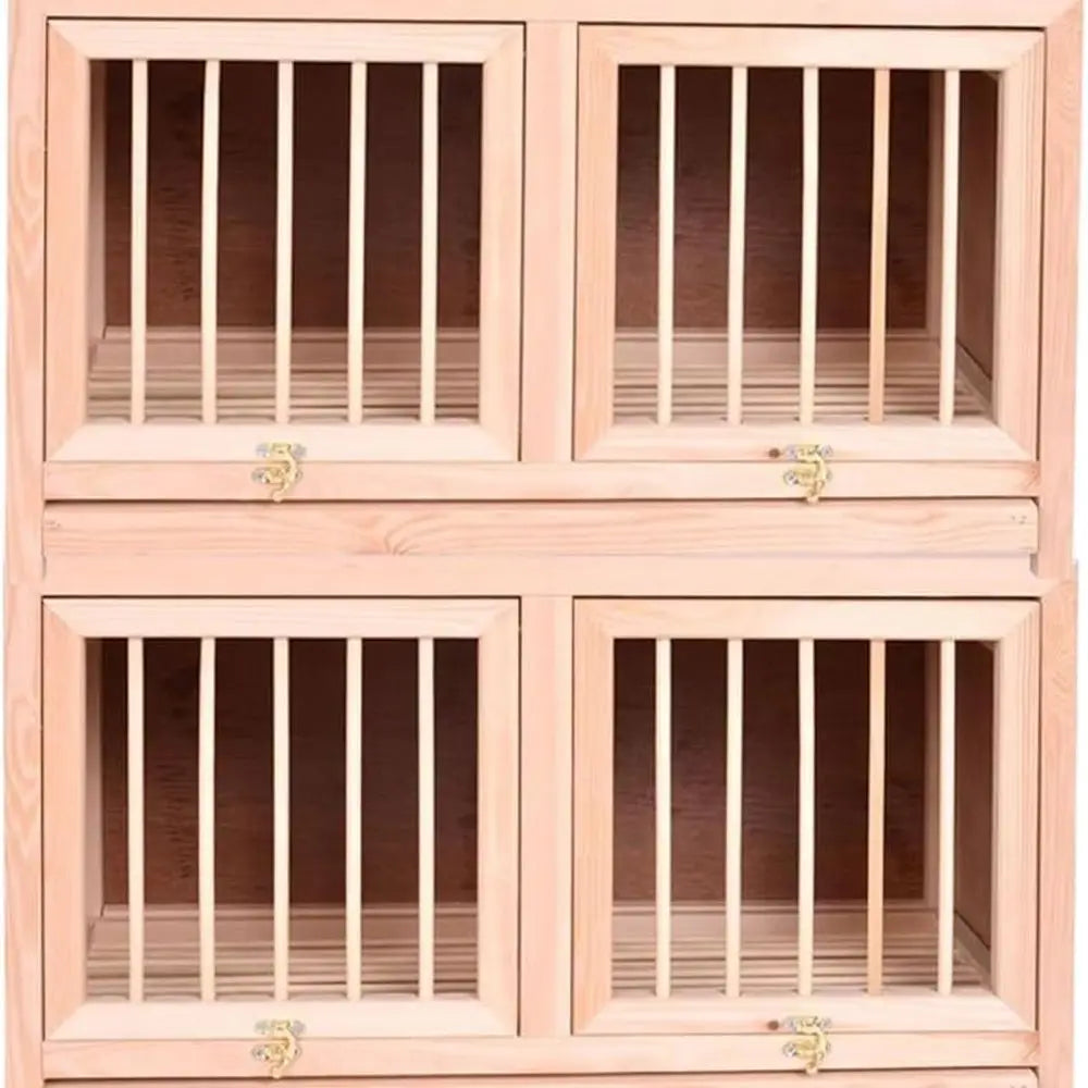 23.6 Stacked Pigeon Nest, Solid Wood Bird Cage with Double Doors, Indoor/Outdoor Pair (23.6 x 2)