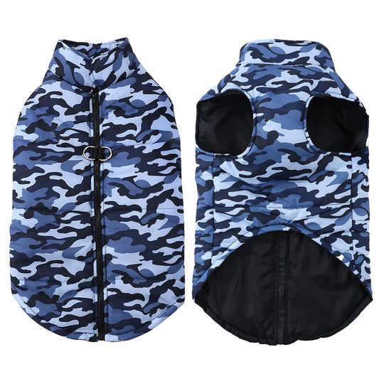 Winter Dog Clothes Coat Waterproof Puppy Cat Jacket For Large Dogs Camouflage Print Warm Windproof Pet Labrodor Apparel Costume