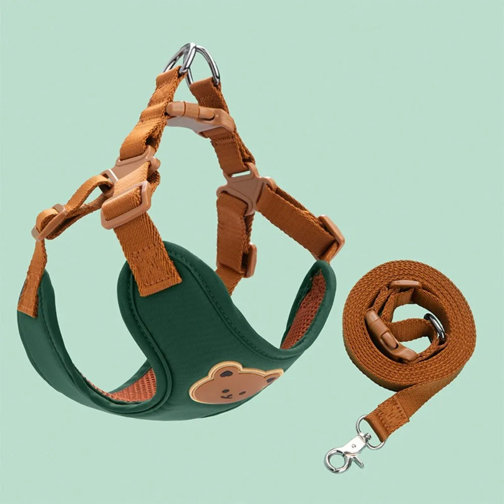 Creative Cute Pet Harness Leash Adjustable Anti-Escape Cat Chest Strap Vest No Pull Dog Collar Harness Pet Accessories