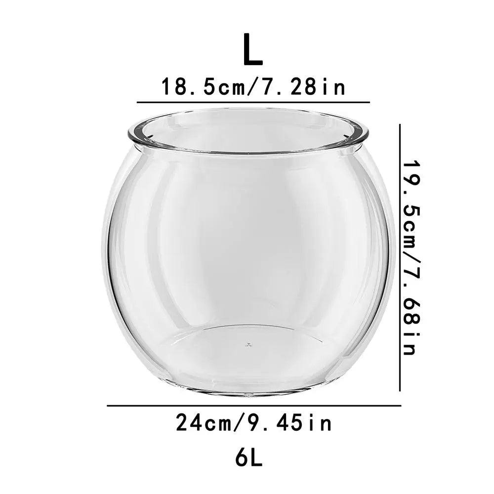 1pcs PET Clear Round Fish Bowl Aquarium Keeper Tank Vase Pot For Snow Living Room Tabletop Ecologicals Fish Tank Decoration