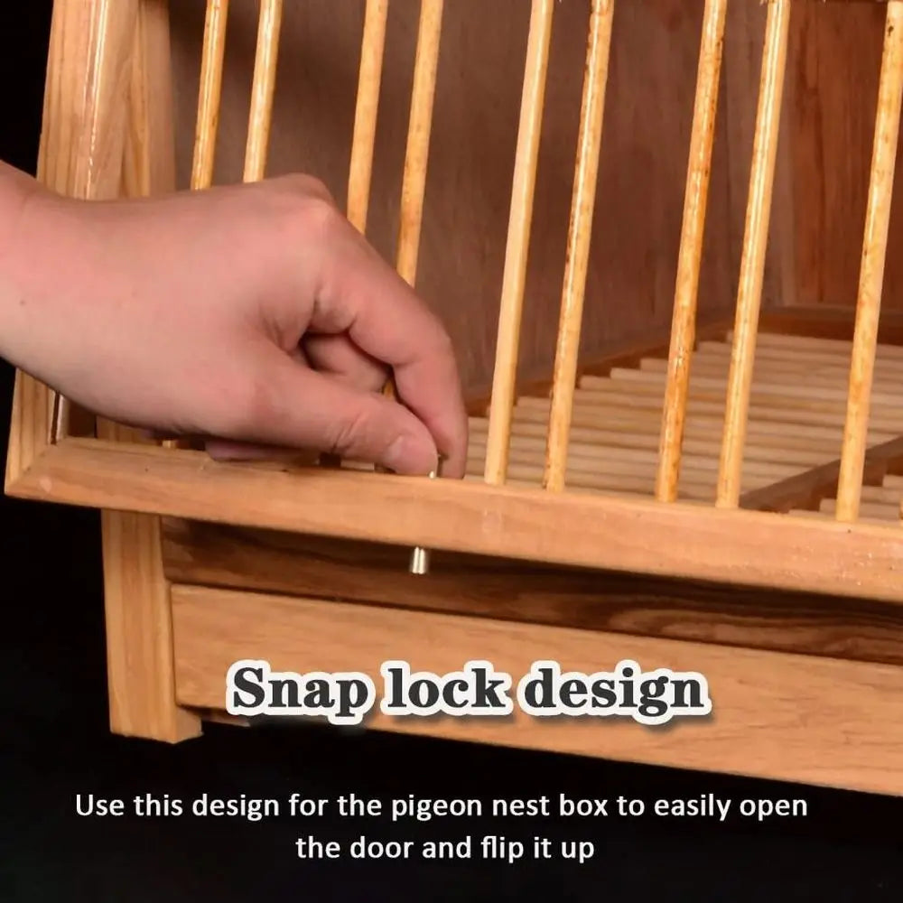 Sturdy Bamboo Pigeon Nest Box, 24 Multi-Purpose Outdoor/Indoor Cage with Easy Clean Tray, Brown