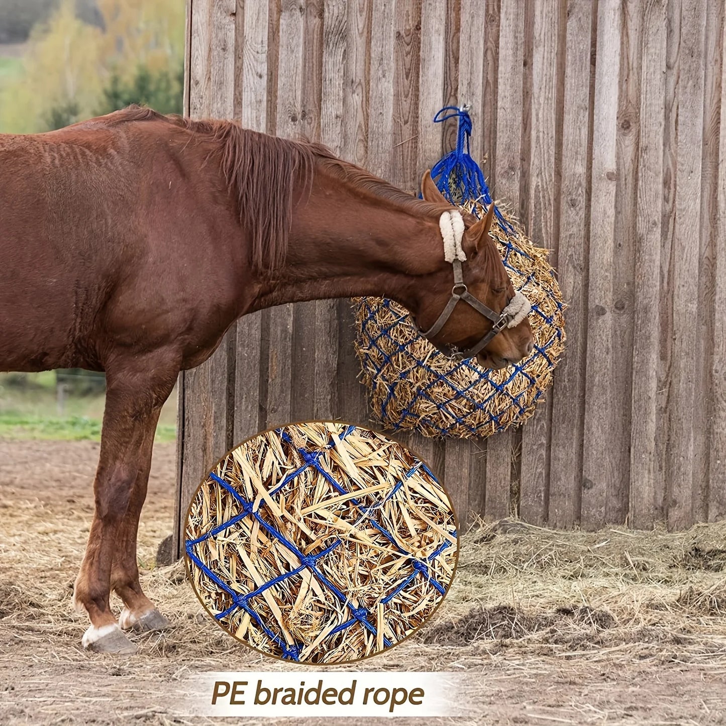 2 Pack Horse Hay Net Slow Feed Bag For Horses Sheep Donkeys