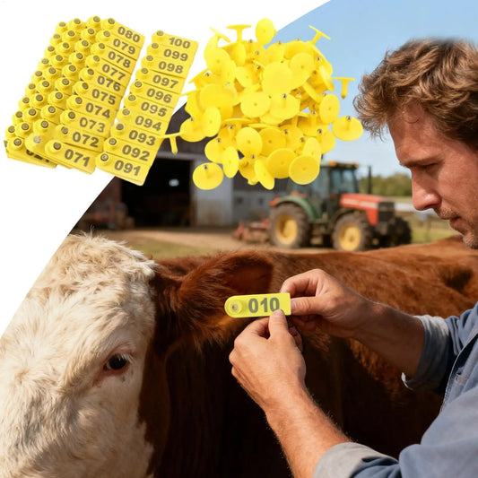 Cattle Ear Tags 100 Pieces Numbered Livestock Supplies Sheep Ear Tags for Grazing Farm Sheep Goats Dogs Deer Rabbits Hogs Lawn