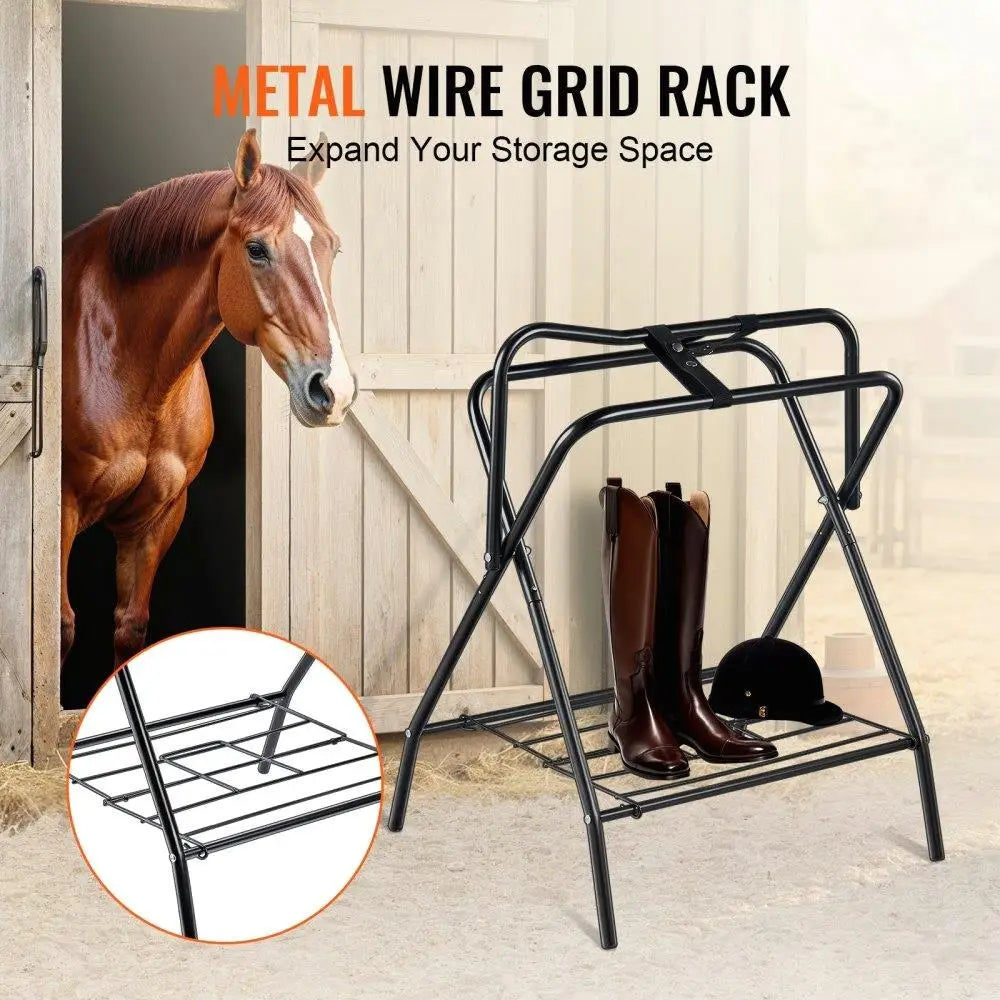 Folding Freestanding Saddle Rack for English Western Saddles