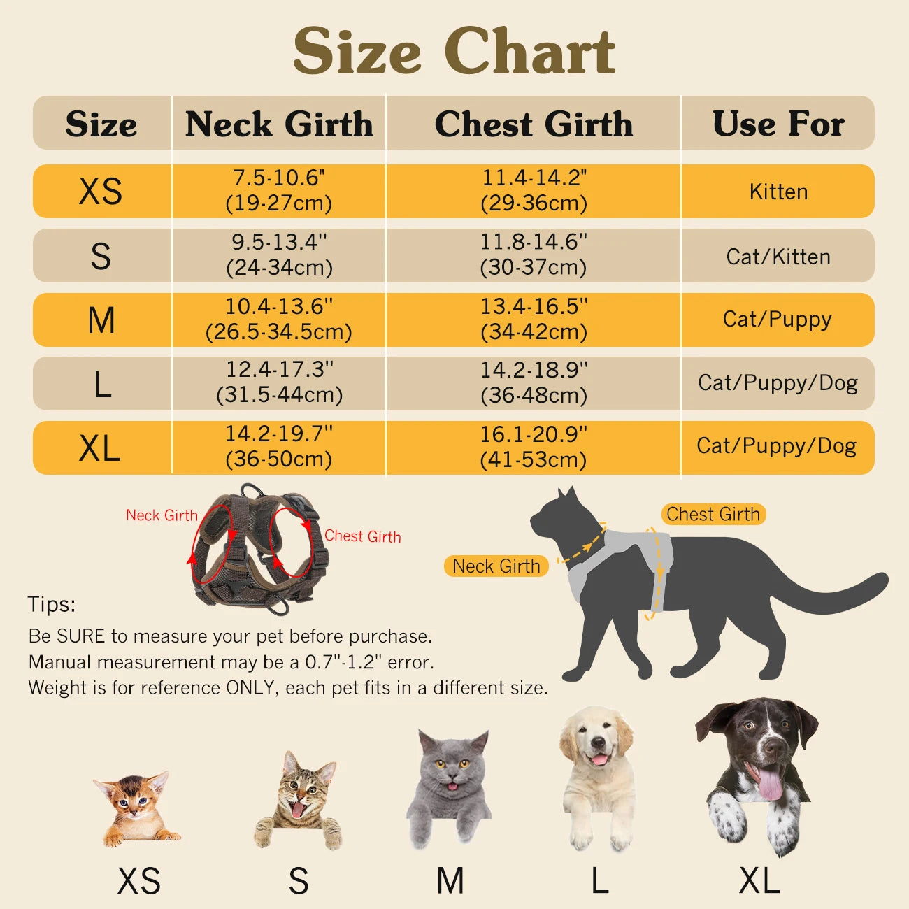 VavoPaw Cat Harness and Leash Set for Walking Adjustable Kitten Vest Harness with Reflective Strip Breathable Mesh Cat Harness