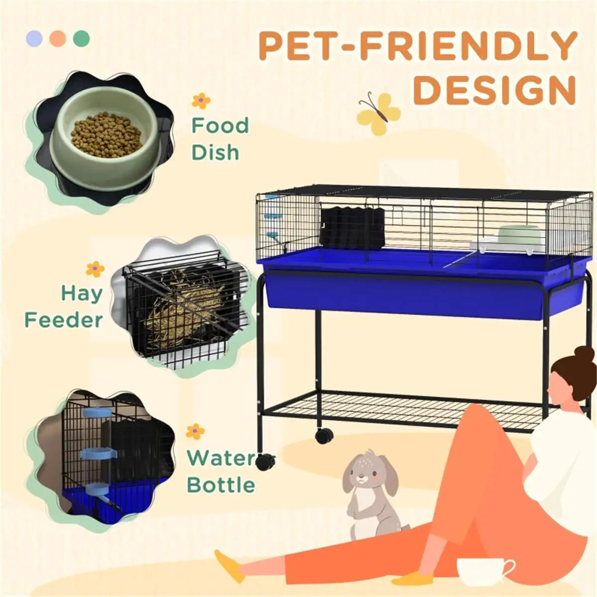 Versatile Small Animal Playpen Cage for Rabbits, Guinea Pigs, and Pets – Safe & Spacious Enclosure