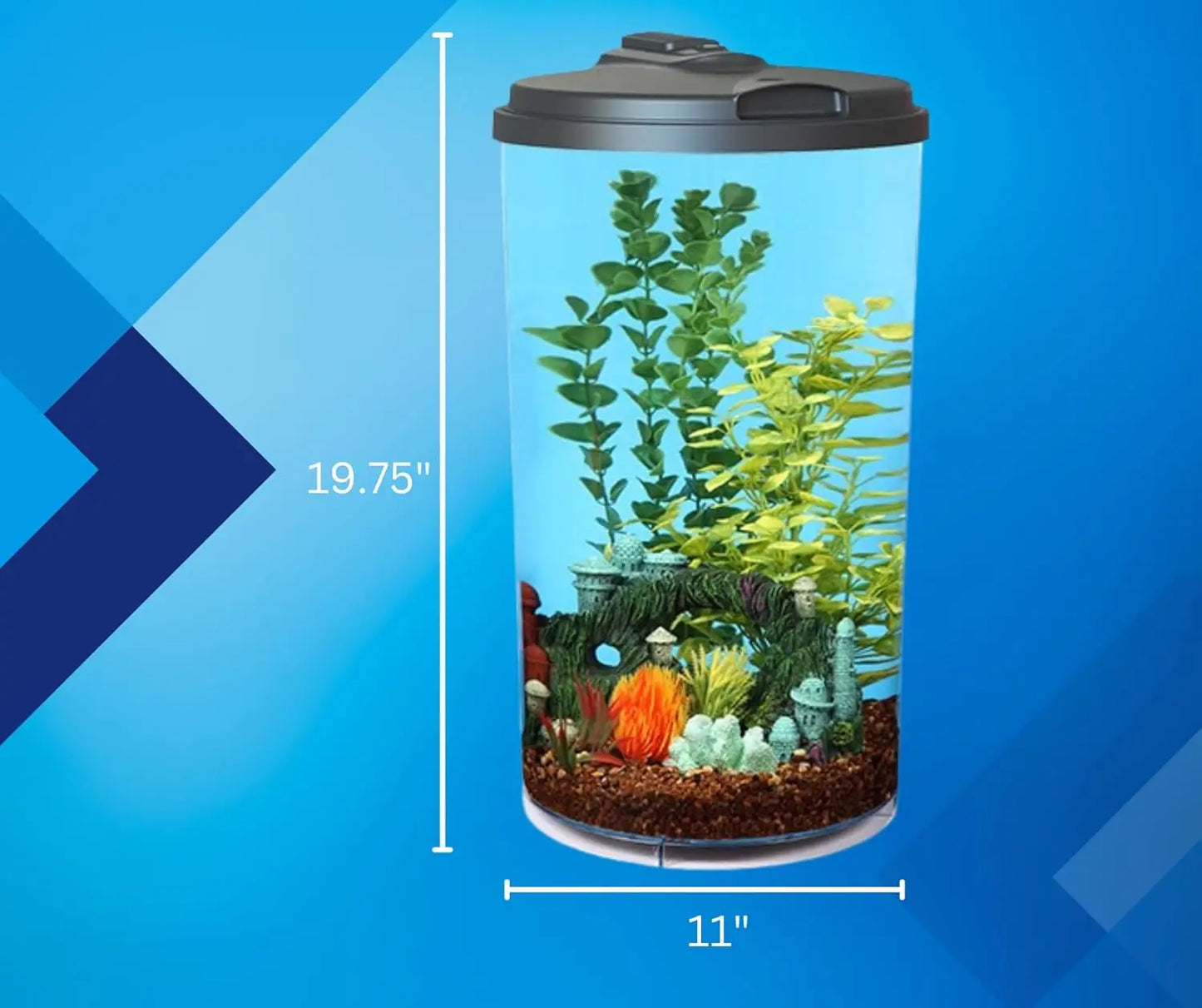 Plastic Six Gallon AquaView 360 Aquarium Kit For Betta