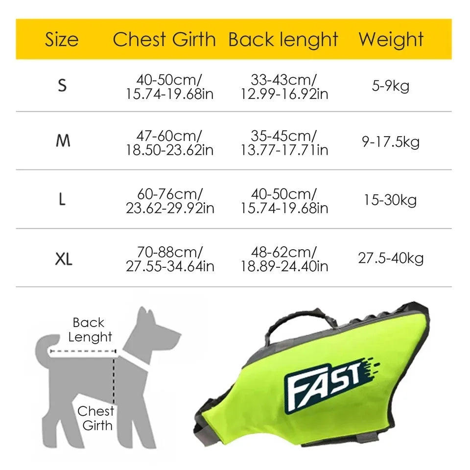 Pet Swimming Life Jacket Safety Vest for Dogs Swim Fashion Adjustable Reflective in Pool or Surfing Drifting Dog Life Vest