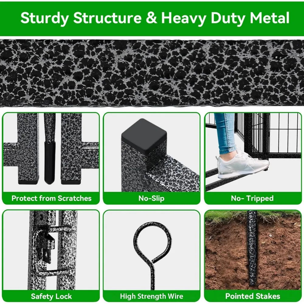 Dog Playpen Outdoor Extra Wide 12 Panels Heavy Duty Anti-Rust Coating-Strengthened Dog Fence 40" Height with Doors Portable