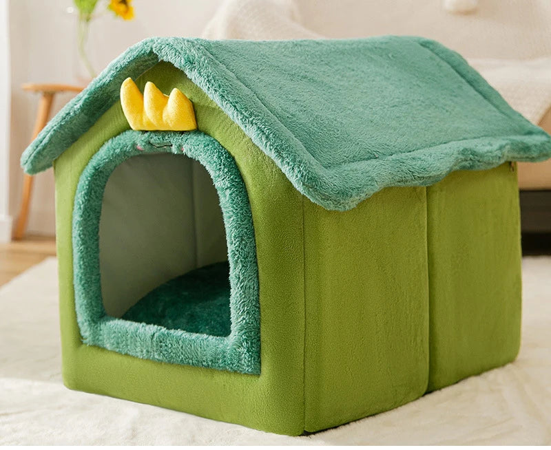 Dog Kennel Indoor Soft Comfortable Puppy House Removable Small Dog Bed Cave Winter Warm Pet Sleeping Mat Portable