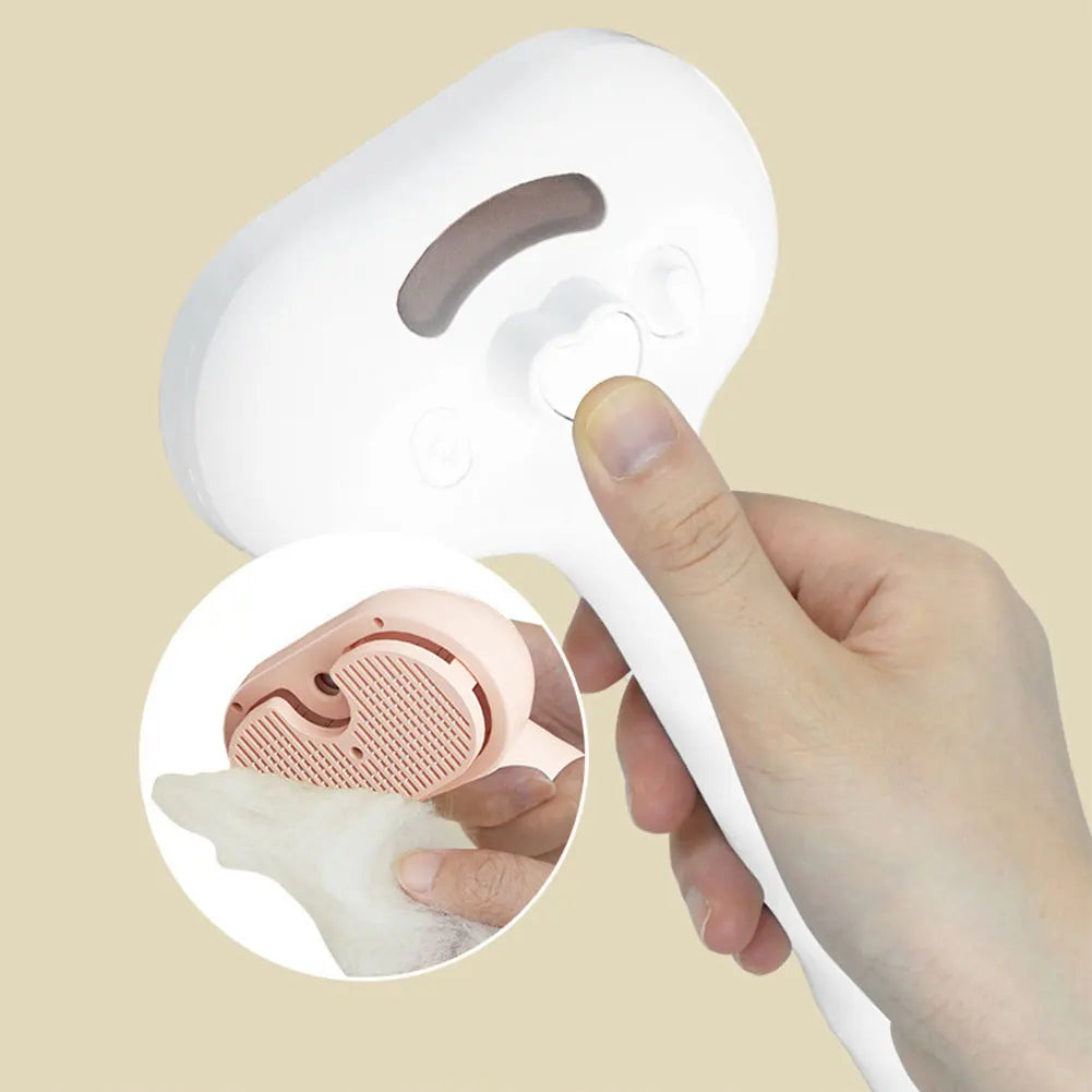 3 in 1 Cat Steam Brush Cat Grooming Brush with Release Button Cat Brush Pet Hair Cleaning Brush Comb for Cats Dogs Small Animals