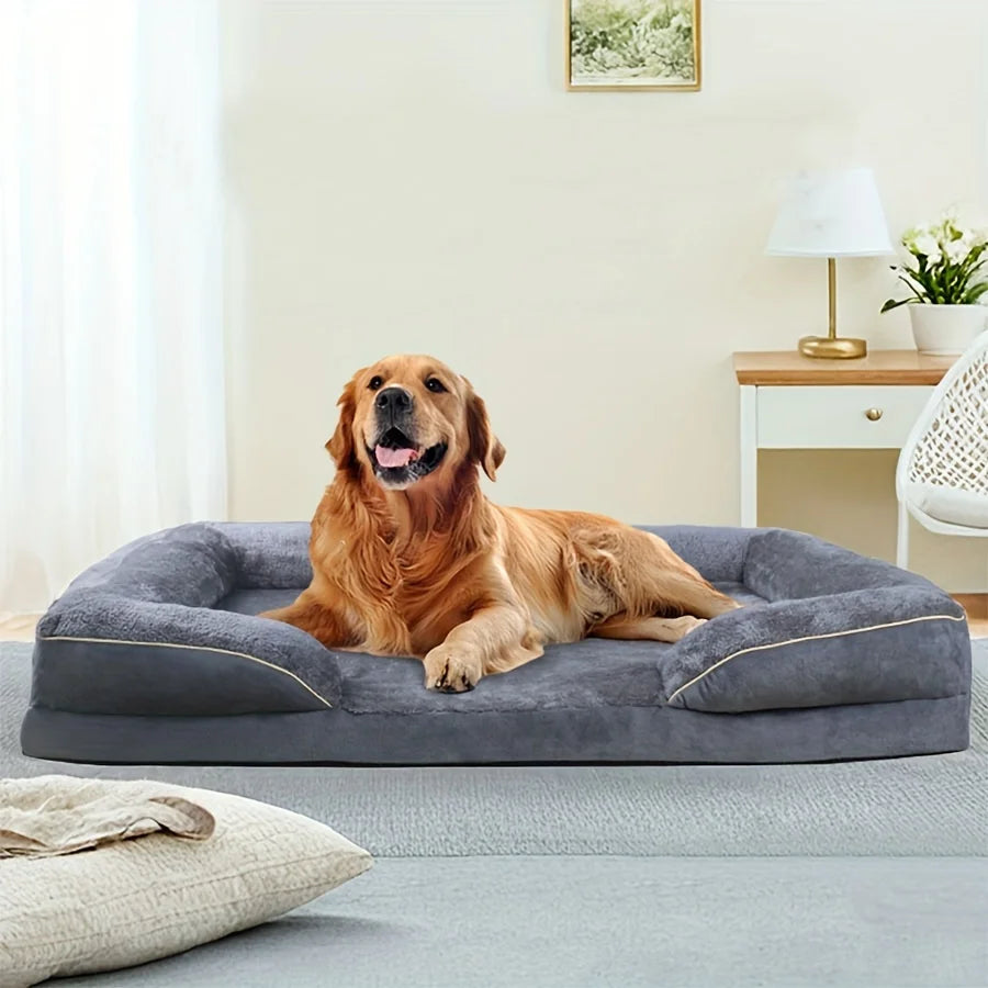 Dog Sofa Bed Memory Foam Pet Couch with Washable Cover Indoor Comfortable Lounger for Small  Medium Dogs