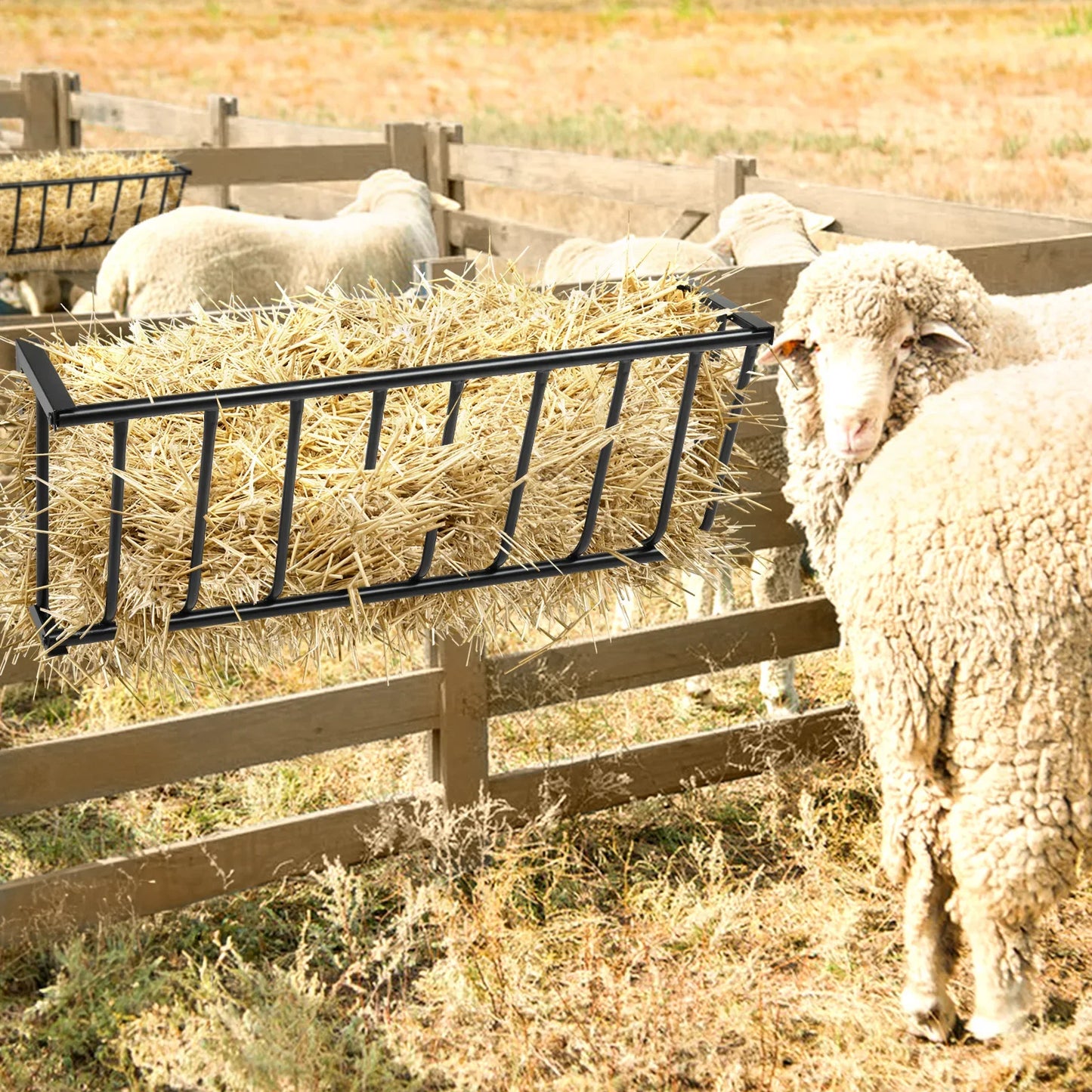 Large Capacity Hay Feeder Heavy Duty Steel Goat Hay Rack