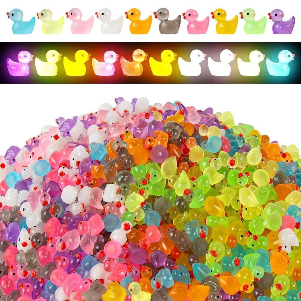 Luminous 1000Pcs Mini Resin Duck Figurines For Garden Decor