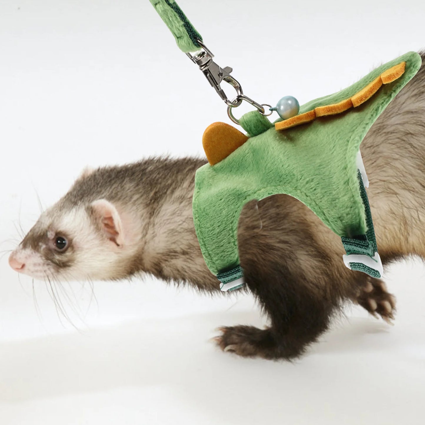 Cartoon Dragon Design Pet Harness Adjustable Small Pets Traction Rope Wear Resistant Lightweight Ferret Leash Collars