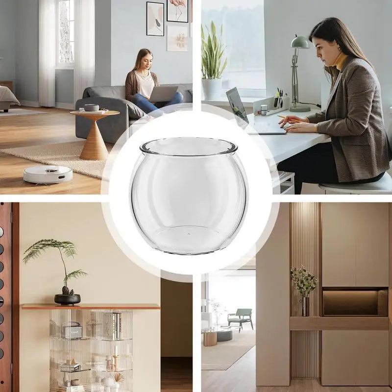 1pcs PET Clear Round Fish Bowl Aquarium Keeper Tank Vase Pot For Snow Living Room Tabletop Ecologicals Fish Tank Decoration