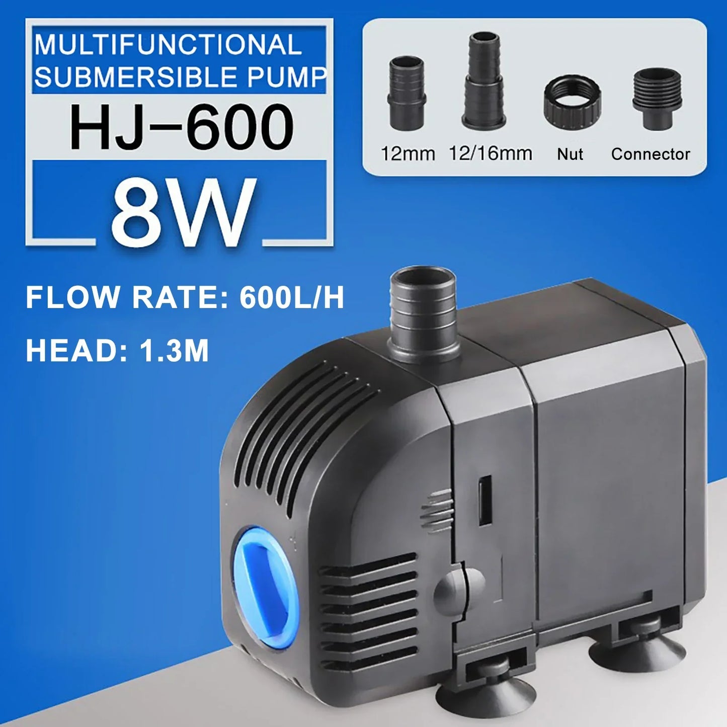 500—3000L/H Intelligent Fish Pond Aquarium Water Pump 220-240V 50Hz Ultra-Quiet Fish Tank Fountain Water Fountain Pump Filter