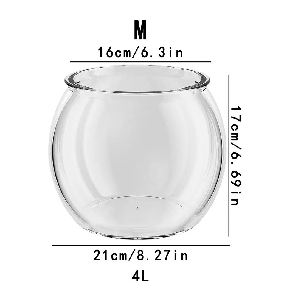 1pcs PET Clear Round Fish Bowl Aquarium Keeper Tank Vase Pot For Snow Living Room Tabletop Ecologicals Fish Tank Decoration
