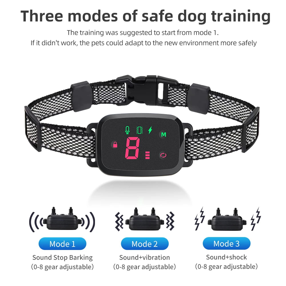 Smart Automatic Anti Barking Dog Collar IP67 Waterproof