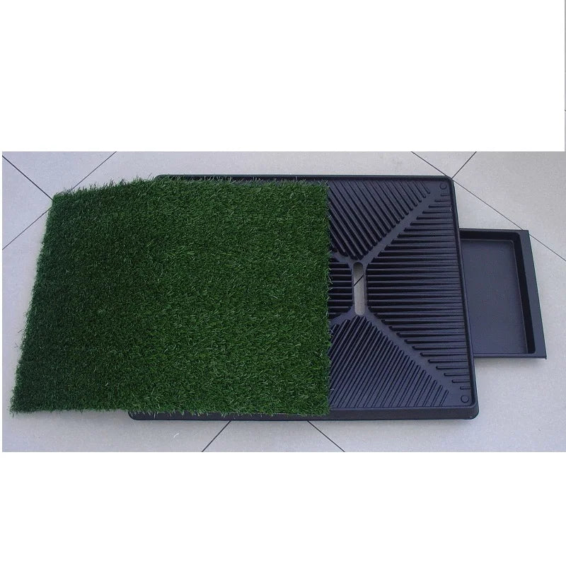 Dog Grass Pad with Large Tray Reusable Artificial Grass Training Pads Portable Dog Litter Box Ideal for Small and Medium Dogs