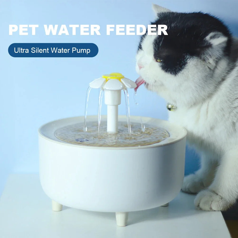 1200ml Electric Mute Automatic Cat Water Fountain with USB Filtering for Clean and Fresh Drinking Experience