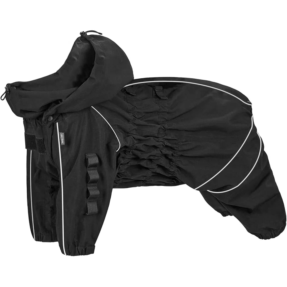 Dog Raincoat Waterproof Reflective Jacket Medium Large Dogs Adjustable Poncho Four Legs Machine Washable Pet Rain Gear