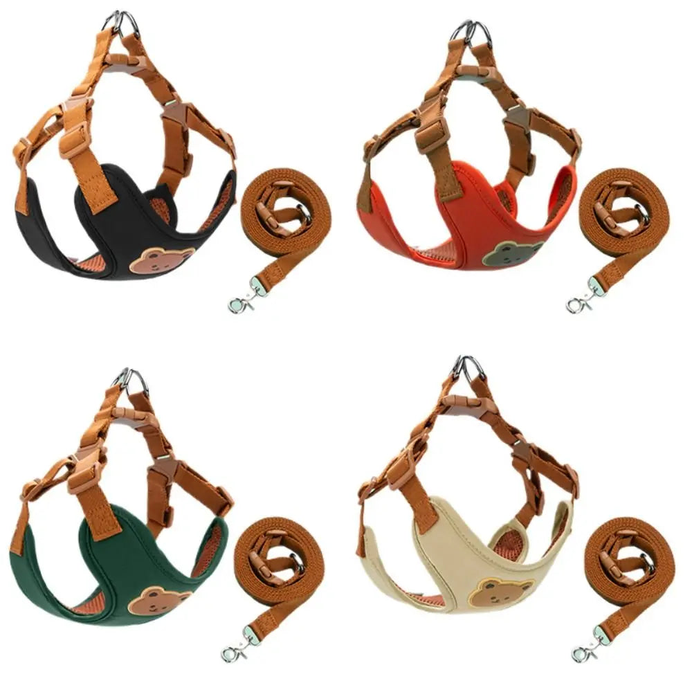 Creative Cute Pet Harness Leash Anti-Escape Adjustable Cat Chest Strap Vest No Pull Dog Collar Harness For Small Medium Dog Cat