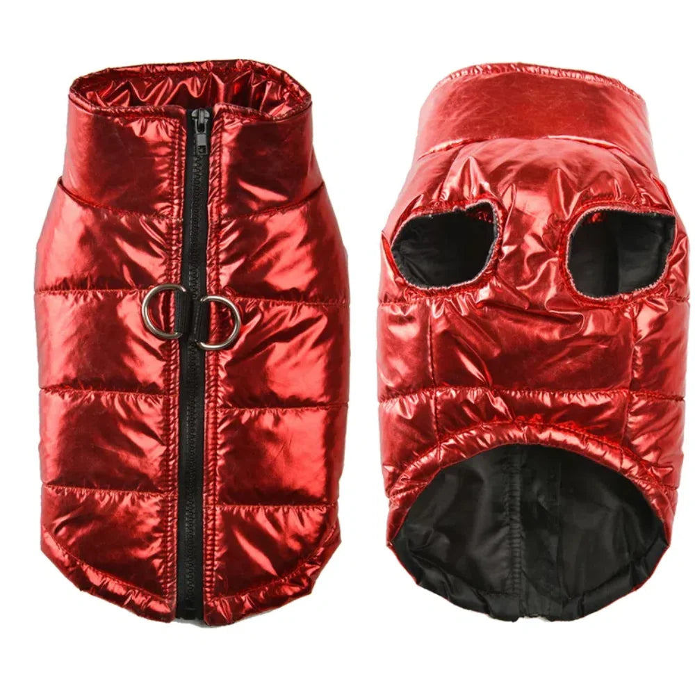 Warm Dog Clothes For Winter Outdoor Waterproof Pet Vest Coat For Small Medium Dogs High Neck Pets Jacket Chihuahua Bulldog Parka