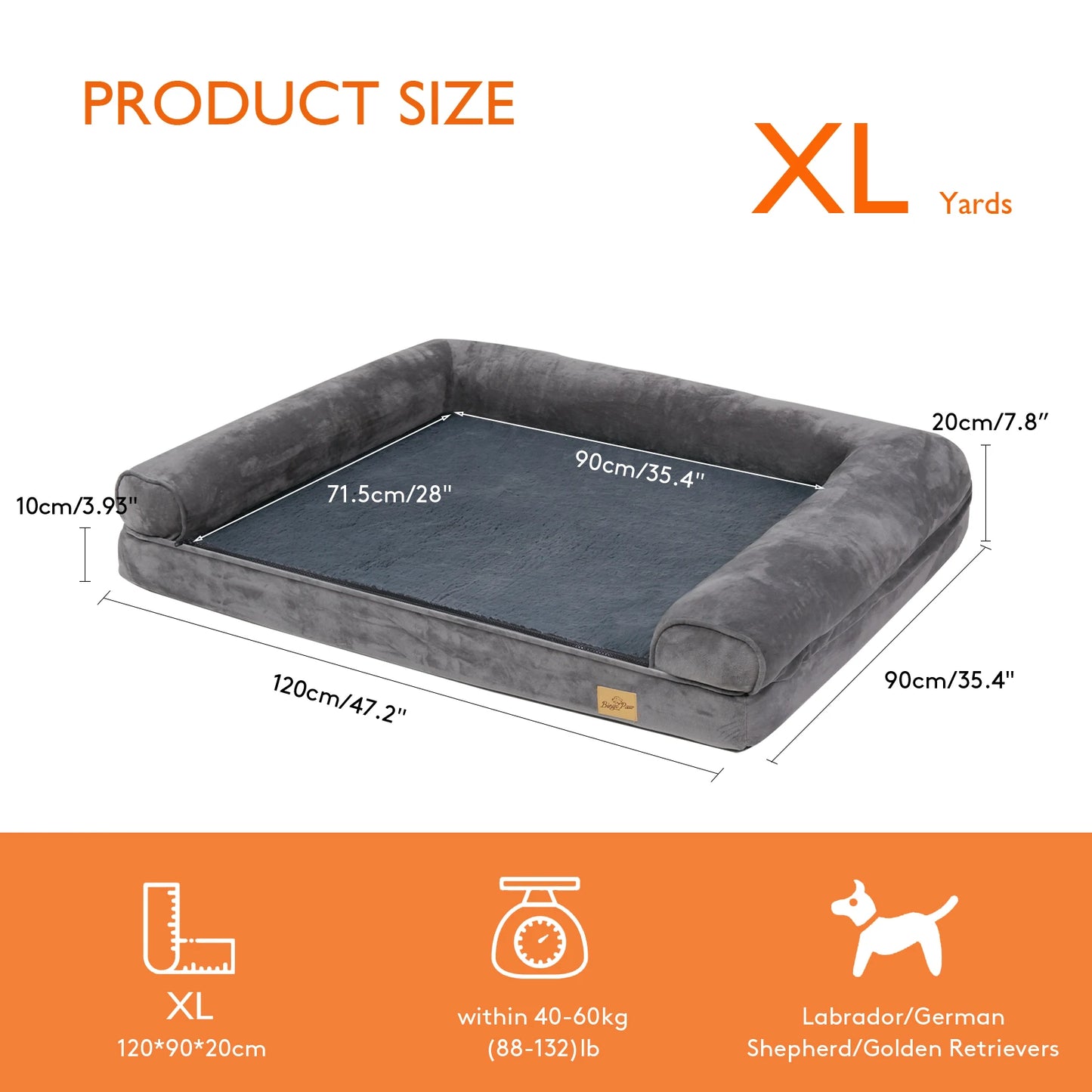 Extra Large Orthopedic Dog Bed With Removable Washable Cover