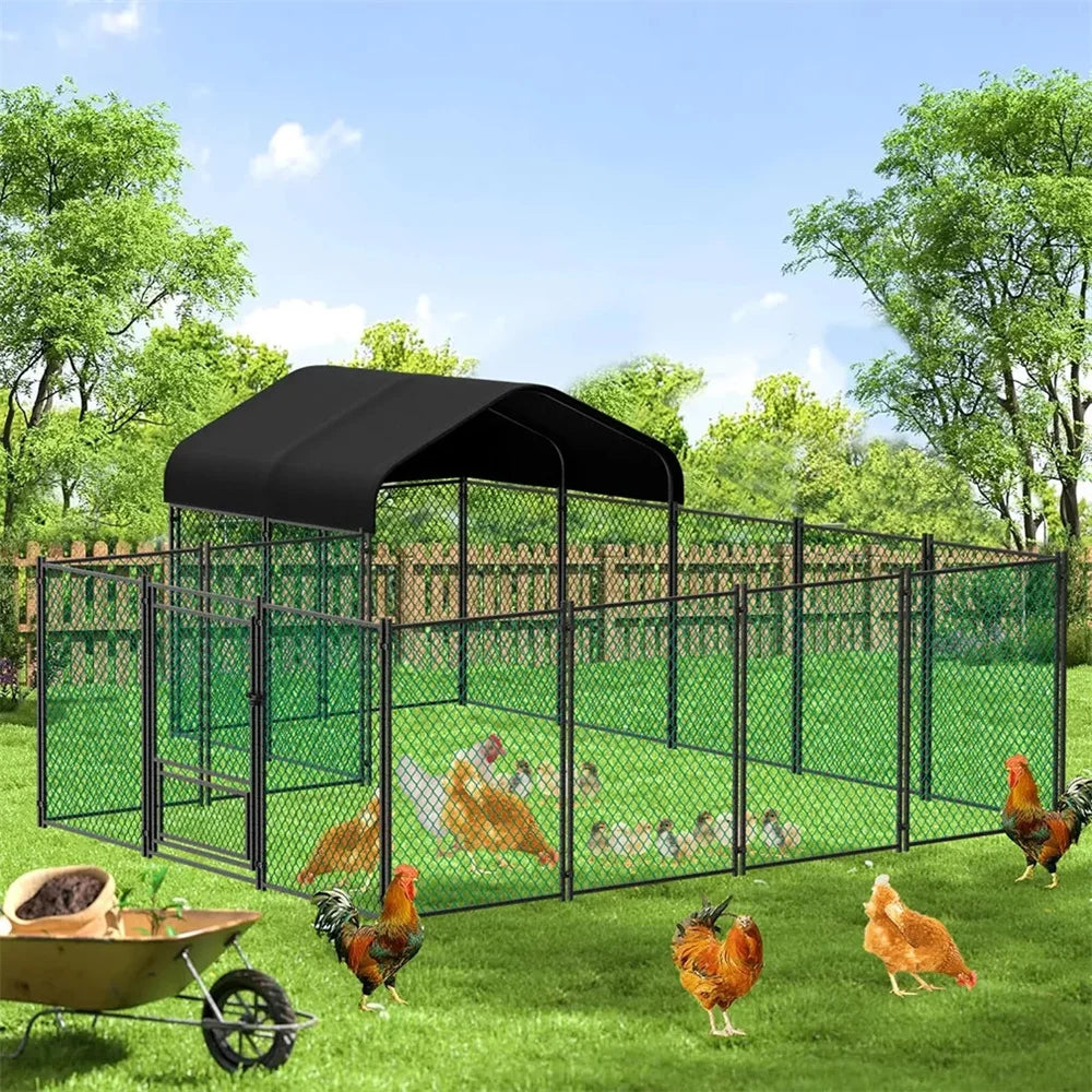 Large Walk-in Chicken Run Coop Cage Hens Rabbit Ducks Chickens Poultry Pen for Outside Yard Farm