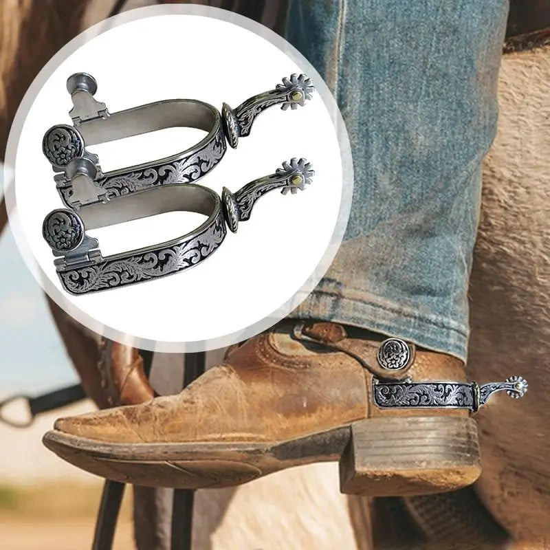 Spurs for Cowboy Boots Beautiful Western Cowboy Spurs Riding Spurs Horse Riding Accessories Horse Roping Spurs with Gear