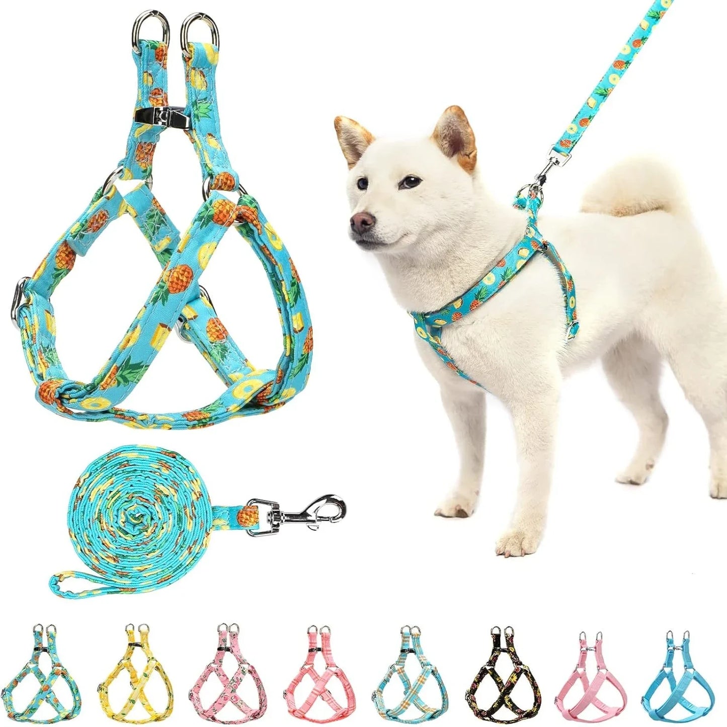 Cute Small Medium Adjustable Heavy Duty No Pull Vest Harness and Leash Set for Adorable Dogs Puppies with Comfortable Design and
