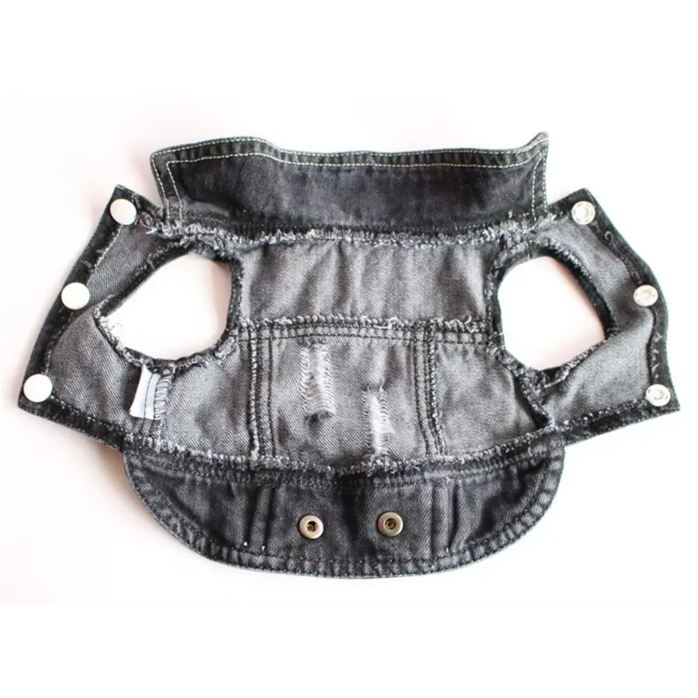 Wholesale Pet Clothes Fashion Classic Cool denim Dog Clothes Vest Small Dogs Bichon Teddy Broken Holes vest jeans dog jacket Dog