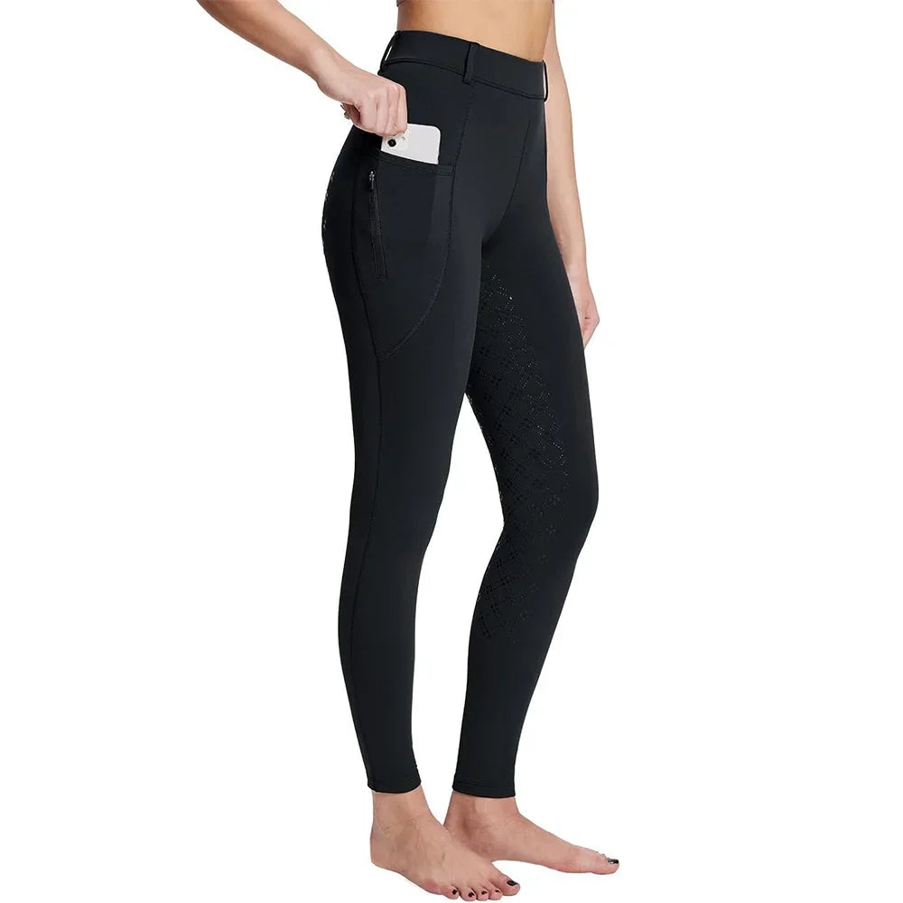 Padded breeches silicone non-slip wear-resistant elastic equestrian trousers autumn and winter riding thickened