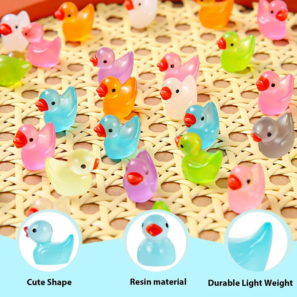 Luminous 1000Pcs Mini Resin Duck Figurines For Garden Decor