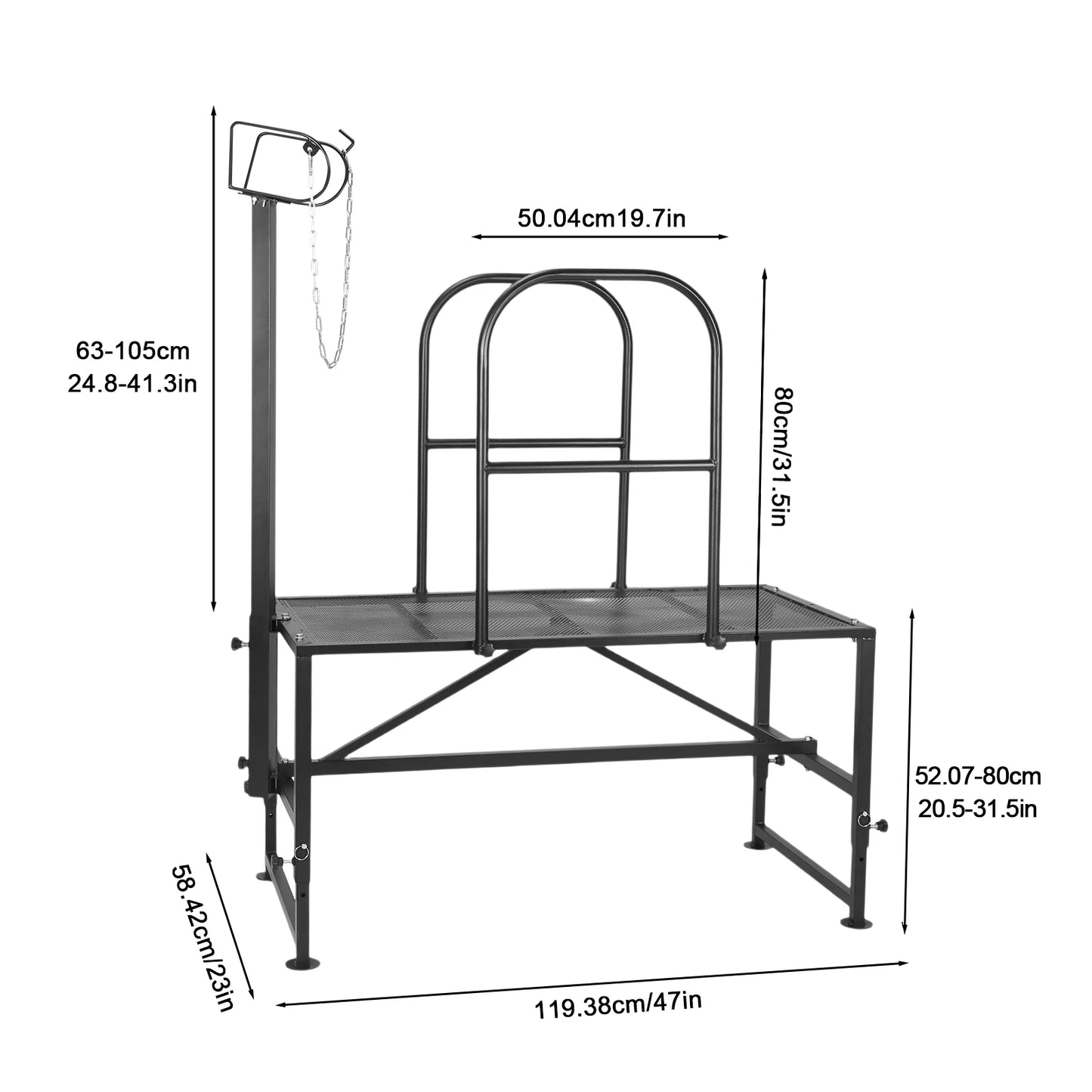 Goat Milking Stand Sheep & Goat Trimming Stand Adjustable Height Goat Shearing Livestock Stand with Headpiece and Nose Loop