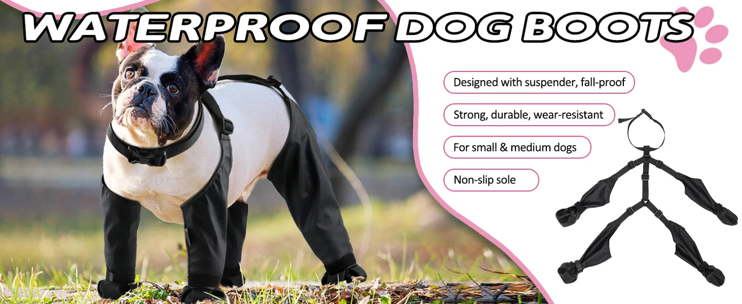 2025 Best Anti-Slip Dog Shoes Pet Paw Protector Dog Rain Booties, Dirty-proof & Anti-fall Dog Outdoor Dog Suspender Sock Shoes
