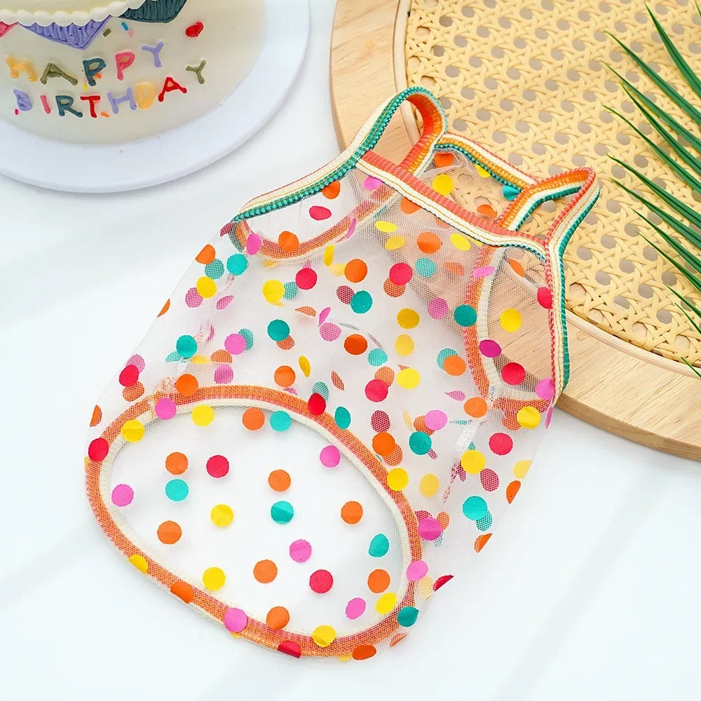 Summer Dog Clothes Cool Princess Vest for Puppy Breathable Cool T-shirt Pomeranian Chihuahua Ropa Perro Vest Pets Clothing Cats