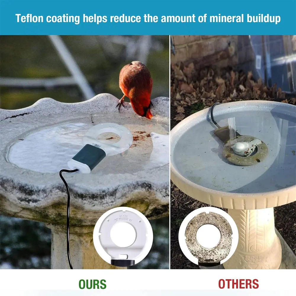 500W Chicken Waterer Heater Aluminum Utility De-Icer for Farm & Livestock, Non-Conductive and Anti-Rust Heated Chicken Waterer