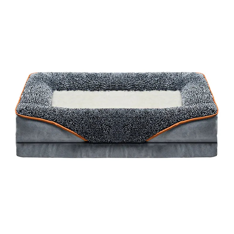 Removable washable pet dog sofa and dog bed for all seasons, pet bed sofa, comfortable and soft cat sofa bed with raised edges,