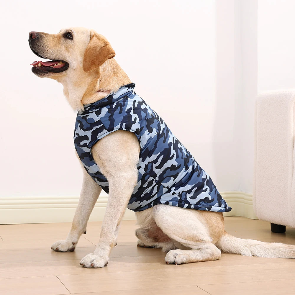 Winter Dog Clothes Coat Waterproof Puppy Cat Jacket For Large Dogs Camouflage Print Warm Windproof Pet Labrodor Apparel Costume