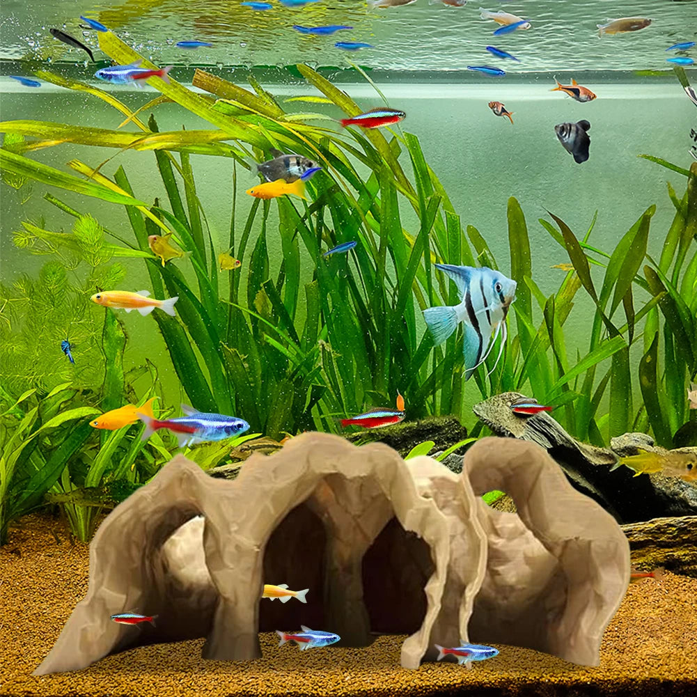3D Printed Fish Tank Accessories Underground Tunnel Cave Fish Hideout Decor for Cherry Shrimp Chili Rasbora Hermit Crab