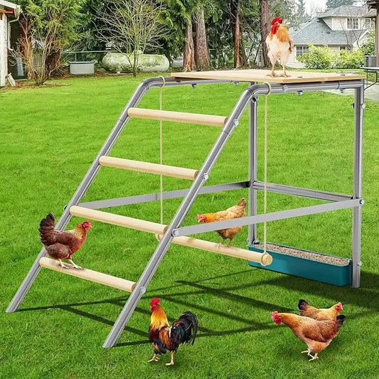 Chicken Perch for Coop with Ladder Design, Weatherproof Roosting Bars for Chickens, Durable Hen Coop Access for Backyard Poultry